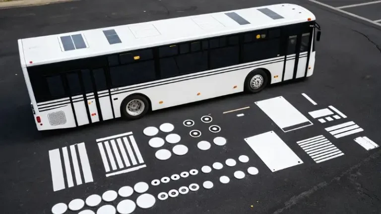 It is featured image on white colour bus livery.