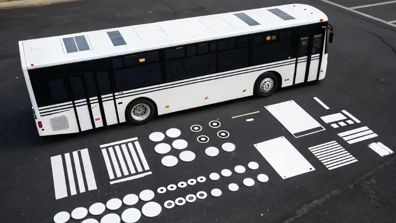 It is featured image on white colour bus livery.